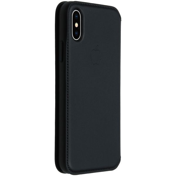 Apple Étui de télephone portefeuille Leather Folio Apple iPhone X / Xs - Noir