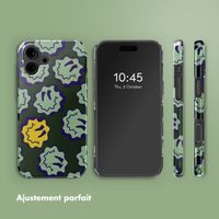 Selencia Coque arrière Vivid avec MagSafe Apple iPhone 16 - Wavy Smiley Green