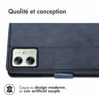 imoshion Étui de télephone portefeuille de luxe Motorola Moto G54 - Bleu foncé