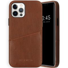 Selencia Coque arrière en cuir végan Vayu Apple iPhone 12 (Pro) - Marron