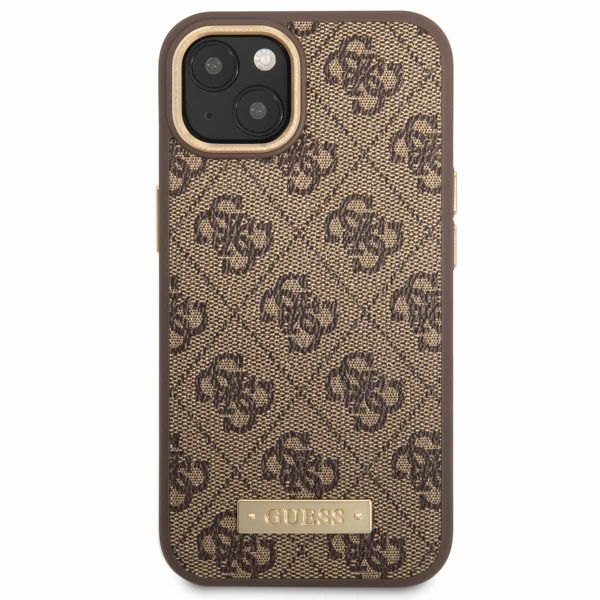 Guess Coque 4G Logo Monogram MagSafe Apple iPhone 14 - Marron