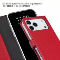 Selencia Étui portefeuille en cuir véritable Apple iPhone 18 Pro Max / 17 Pro Max - Rouge