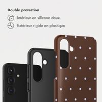 Selencia Coque arrière Vivid Samsung Galaxy S25 FE - Happy Dots Chocolate