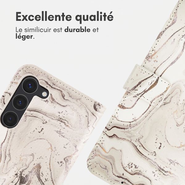 imoshion Étui de télephone portefeuille Design Samsung Galaxy S23 - Sandy Marble