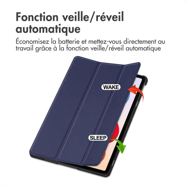 imoshion Coque tablette Trifold Xiaomi Redmi Pad 2 Pro / Poco Pad M1 - Bleu foncé