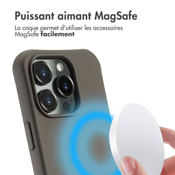 imoshion Coque arrière Color avec cordon amovible et MagSafe Apple iPhone 16 Pro Max - Black Coffee
