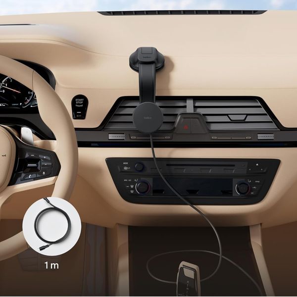 Belkin Support Téléphone Magnétique Qi2 - Chargeur Voiture avec Adaptateur 27W - Tableau de bord / Grille de ventilation