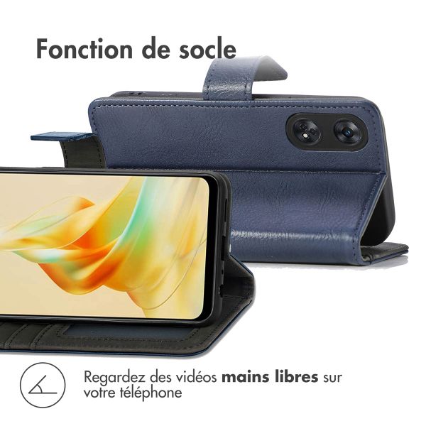 imoshion Étui de télephone portefeuille de luxe Oppo Reno 8 T (4G) - Bleu foncé