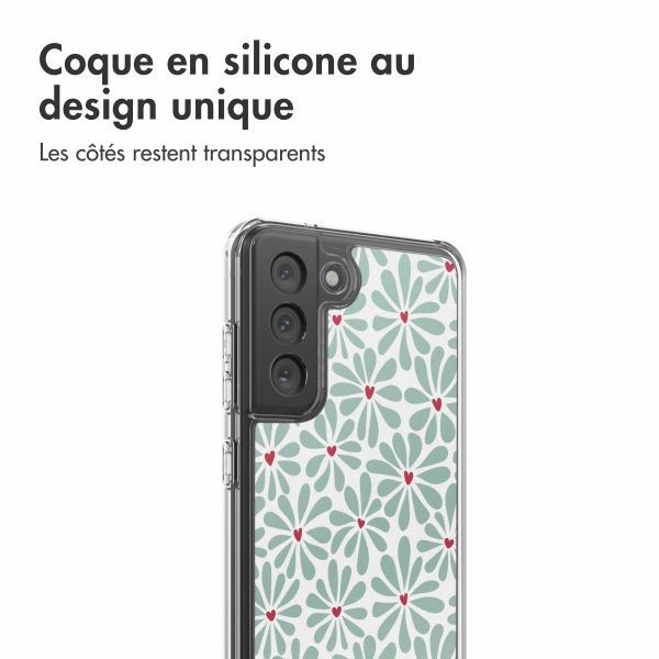 imoshion Coque Design Samsung Galaxy S21 FE - Bloom Love Sage Green