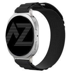 Accezz Bracelet en nylon Alpine Samsung Galaxy Watch 9 (40/44mm) / Watch 8 (40/44mm) / Classic (46mm) - Noir