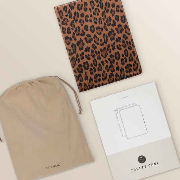 Selencia Coque tablette Sabi avec imprimé léopard Apple iPad 9 (2021) 10.2 pouces / iPad 8 (2020) 10.2 pouces / iPad 7 (2019) 10.2 pouces - Mocha Brown