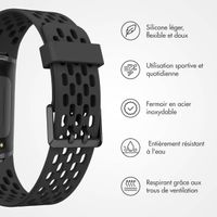 imoshion Bracelet sport en silicone avec boucle Fitbit Charge 5 / 6 - Noir