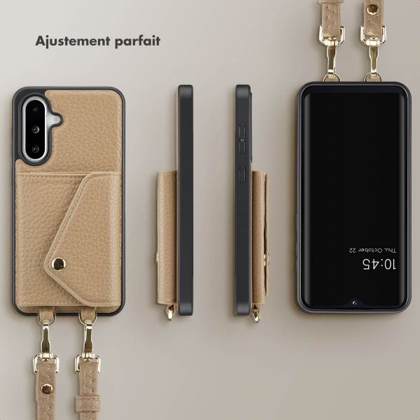 Selencia Coque de télephone Sera avec cordon et porte-cartes enveloppe Samsung Galaxy A36 / A56 - Taupe