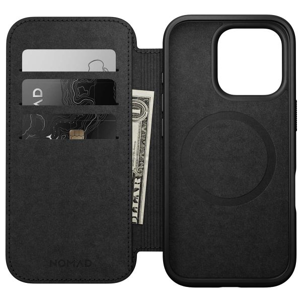 Nomad Étui de télephone portefeuille Modern Leather Folio Apple iPhone 16 Pro - Marron