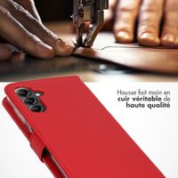 Selencia Étui portefeuille en cuir véritable Samsung Galaxy A14 (5G/4G) - Rouge
