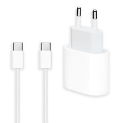 Apple Adaptateur secteur USB-C d'origine 20 watts + câble de recharge USB-C vers USB-C d'origine - 2 mètres - Blanc