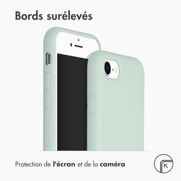 Accezz Coque Liquid Silicone Apple iPhone SE (2022 / 2020) / 8 / 7 - Sky Blue