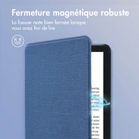 imoshion Étui de liseuse portefeuille Canvas Amazon Kindle (2024) / Amazon Kindle (2022) 11th gen - Bleu foncé