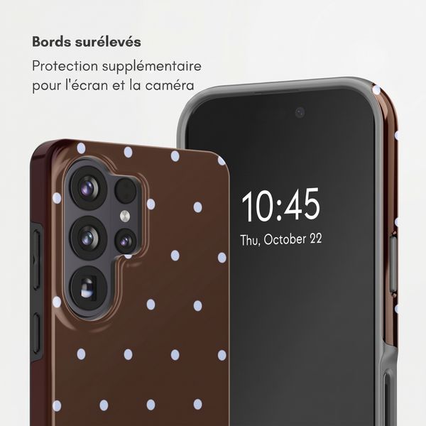Selencia Coque arrière Vivid avec MagSafe Samsung Galaxy S26 Ultra - Happy Dots Chocolate