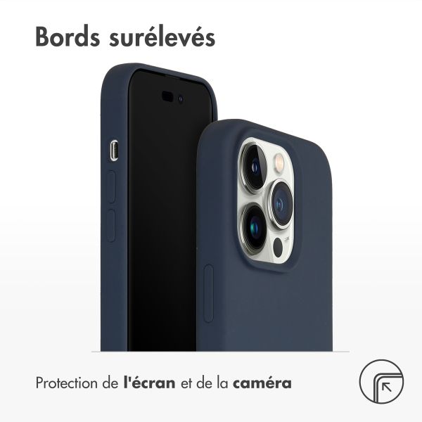 Accezz Coque Liquid Silicone Apple iPhone 14 Pro - Bleu foncé