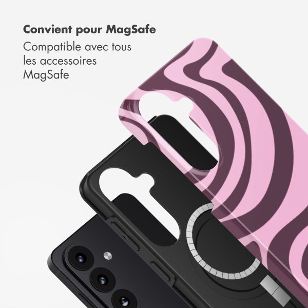 Selencia Coque arrière Vivid avec MagSafe Samsung Galaxy S26 - Wavy Swirl Pink Plum