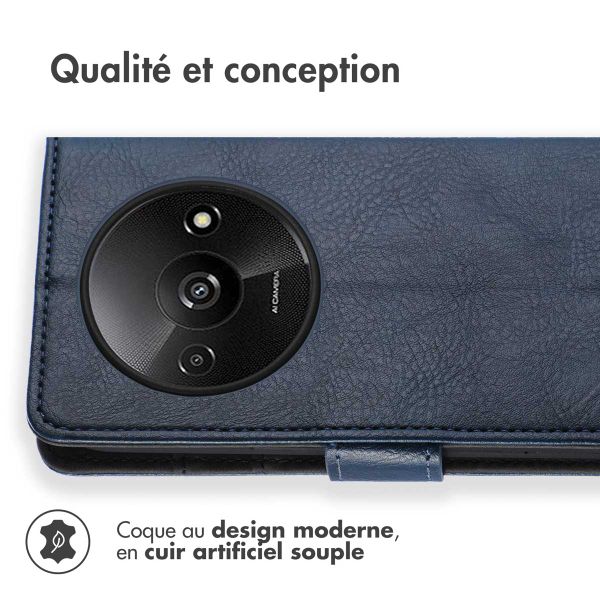 imoshion Étui de télephone portefeuille de luxe Xiaomi Redmi A3 - Bleu foncé