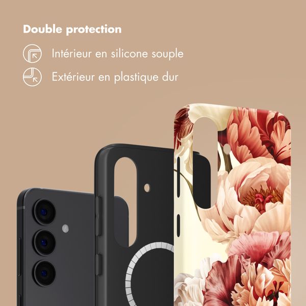 Selencia Coque arrière Vivid avec MagSafe Samsung Galaxy S24 - Vintage Peony