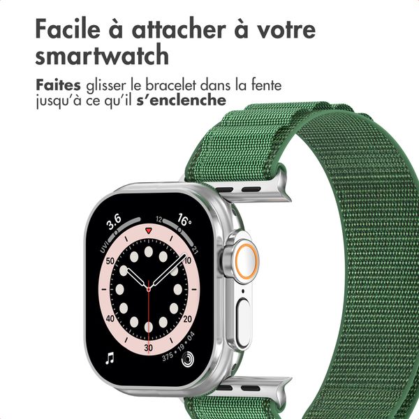 Accezz Bracelet en nylon Alpine Apple Watch | 44/45/46/49 mm - Olive Green
