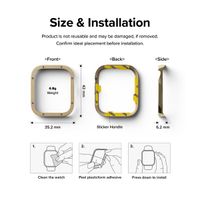 Ringke Style de lunette Apple Watch 7 / 8 / 9 - 41 mm - Hairline Bolts Gold