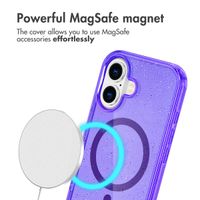 imoshion Coque Pailletée avec MagSafe Apple iPhone 16 - Paillettes Violet