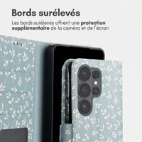 imoshion Étui de télephone portefeuille Design Samsung Galaxy S26 Ultra - Smoke Green Flowers