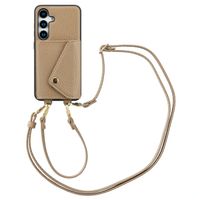 Selencia Coque de télephone Sera avec cordon et porte-cartes enveloppe Samsung Galaxy S25 / S24 - Taupe