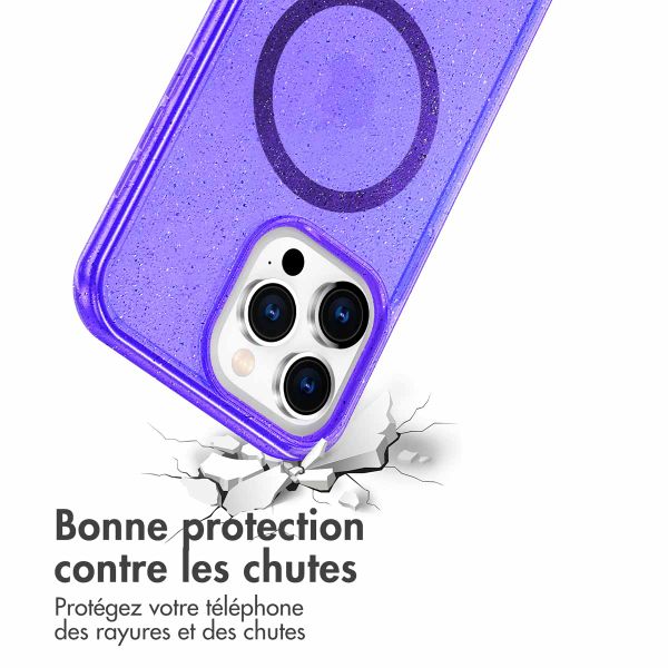 imoshion Coque Pailletée avec MagSafe Apple iPhone 15 Pro - Paillettes Violet