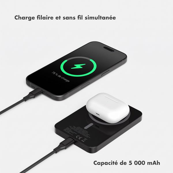Selencia Powerbank Vivid 5 000 mAh - MagSafe et Qi - Black / Silk Spirit