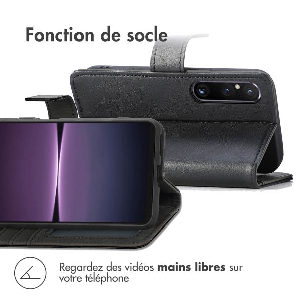 imoshion Étui de télephone portefeuille de luxe Sony Xperia 1 V - Noir