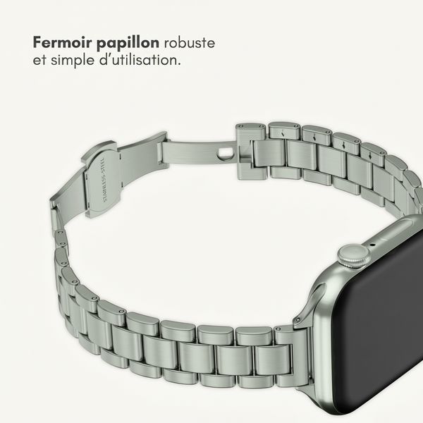 Selencia Bracelet à maillons fin en acier Apple Watch | 38/40/41/42 mm - Argent