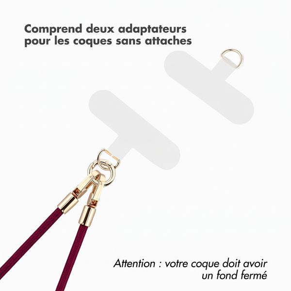 Selencia Cordon universel pour téléphone avec 2 crochets - réglable - Bold Burgundy