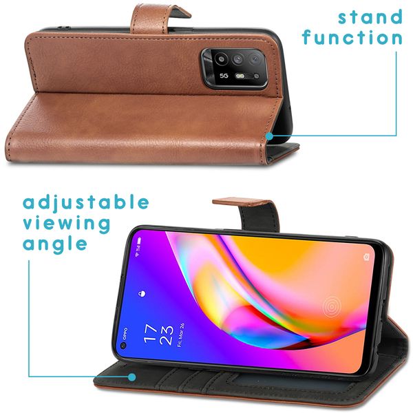 imoshion Étui de télephone portefeuille de luxe Oppo A94 (5G) - Marron
