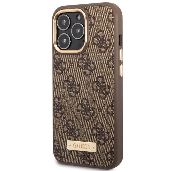Guess Coque 4G Logo Monogram MagSafe Apple iPhone 14 Pro - Marron