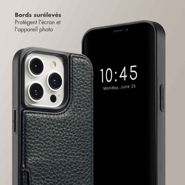 Selencia Coque de télephone Nova avec cordon et porte-cartes Apple iPhone 15 Pro - Noir