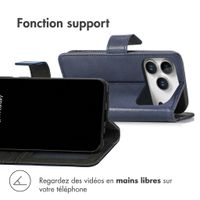 imoshion Étui de télephone portefeuille de luxe Apple iPhone 18 Pro / 17 Pro - Bleu foncé