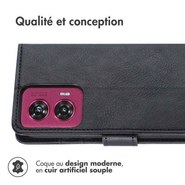 imoshion Étui de télephone portefeuille de luxe Motorola Edge 50 Fusion - Noir