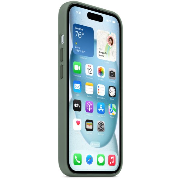 Apple Coque en silicone MagSafe Apple iPhone 15 - Cypress