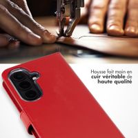 Selencia Étui portefeuille en cuir véritable Samsung Galaxy S26 - Rouge