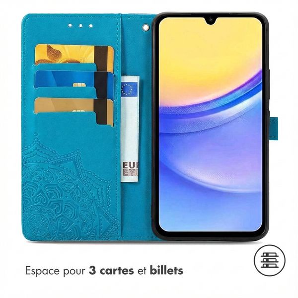 imoshion Etui de télephone Mandala Samsung Galaxy A15 (5G/4G) - Turquoise