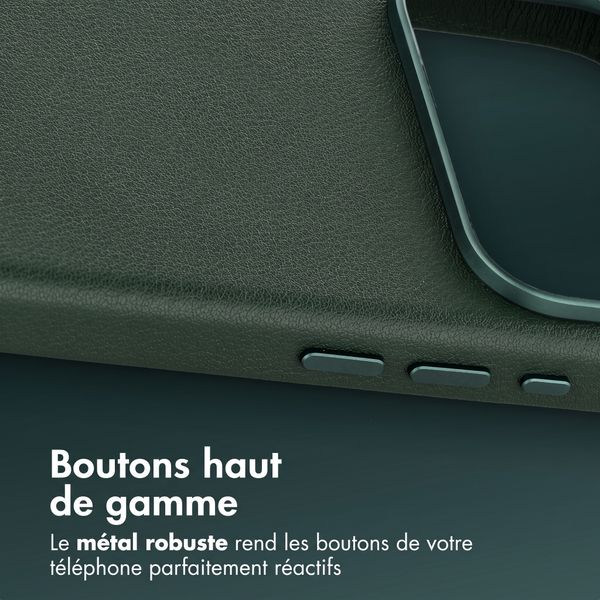 Accezz Coque arrière en cuir avec MagSafe Apple iPhone 18 Pro Max / 17 Pro Max - Cedar Green