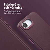 Accezz Coque arrière en cuir avec MagSafe Apple iPhone 17e / 16e - Heath Purple
