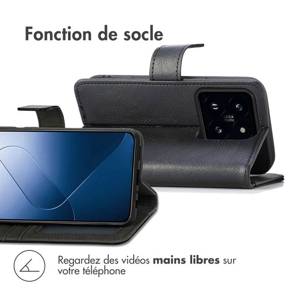 imoshion Étui de télephone portefeuille de luxe Xiaomi 14 - Noir