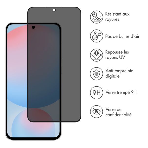Accezz Protection d'écran en verre trempé Privacy Samsung Galaxy S25 FE / A57