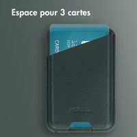 Accezz Porte-cartes en cuir magnétique - Compatible avec Apple Find My - Cedar Green
